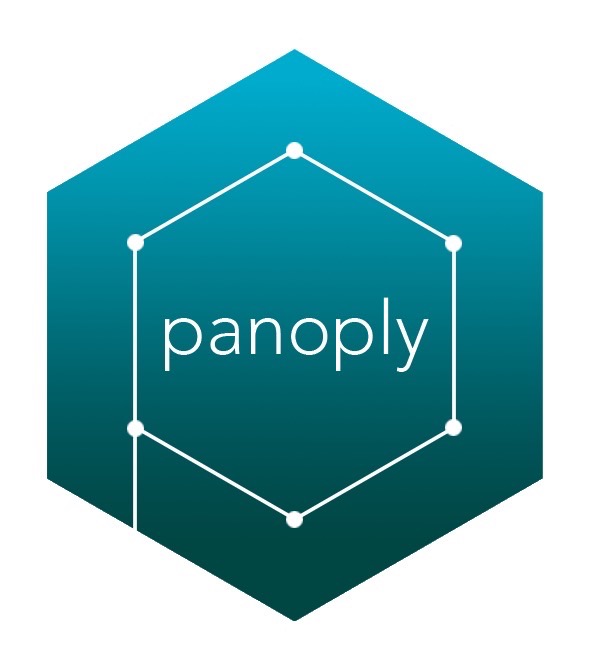 The hex sticker for the package panoply, showing a constellation in the shape of a 'P'